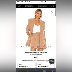 Camila Coehlo morena blazer in nude toffee size small